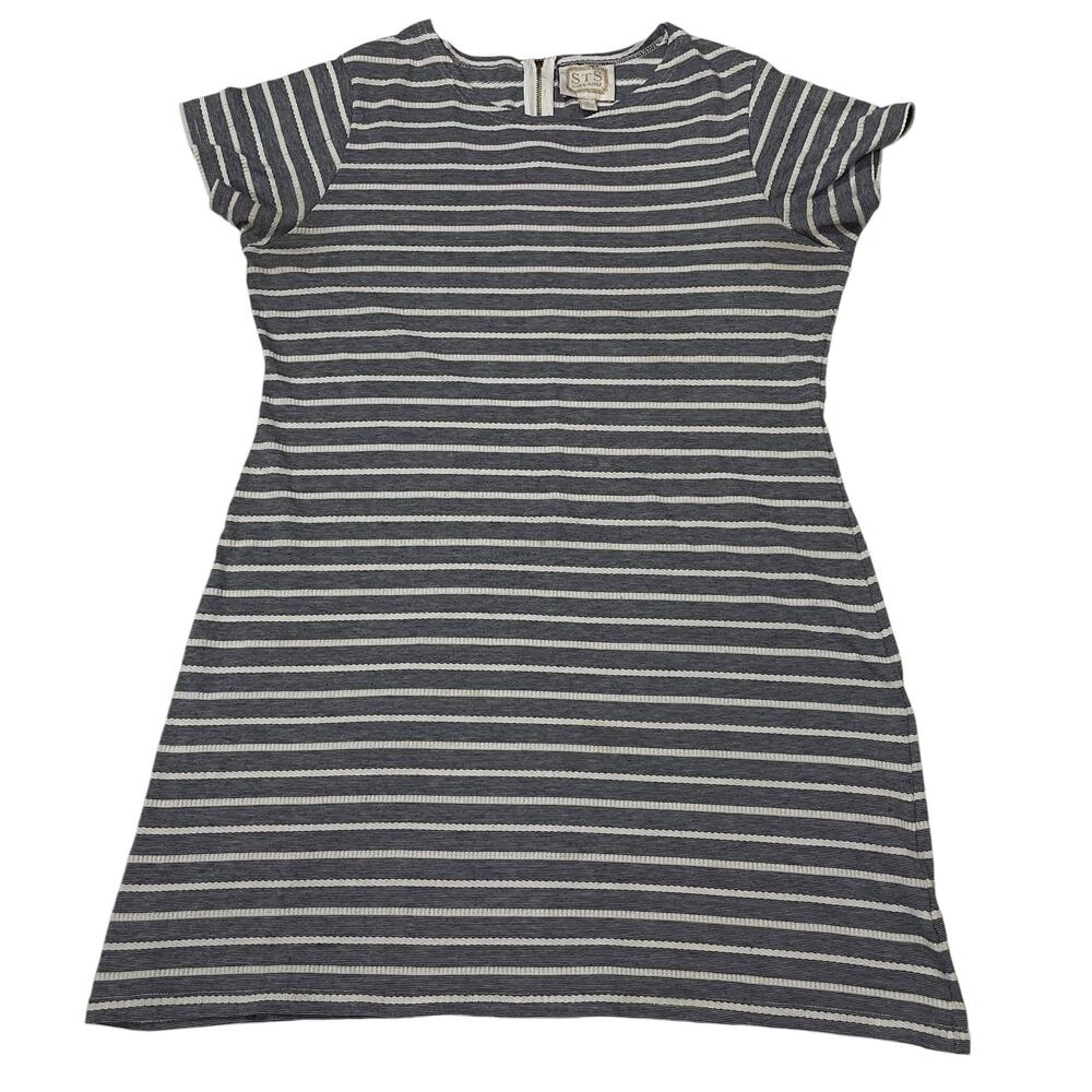 Sail to Sable STS Short Sleeve Stripe Dress - Blue - XL